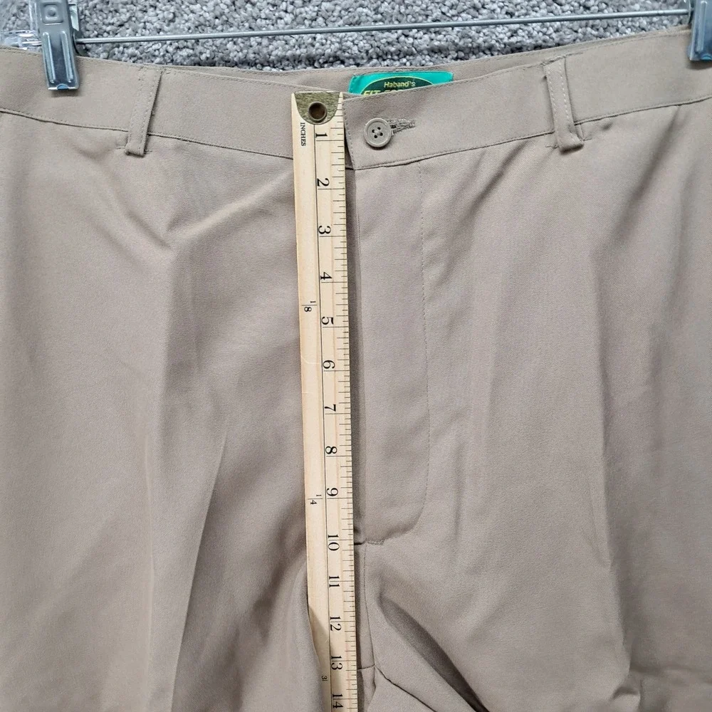 Haband Fit-Forever Mens Tan Khaki Dress Slacks Permanent Press Pants 40M 8107